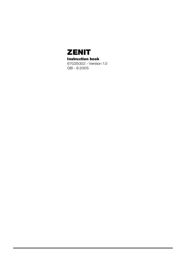 Zenit Owners Manual